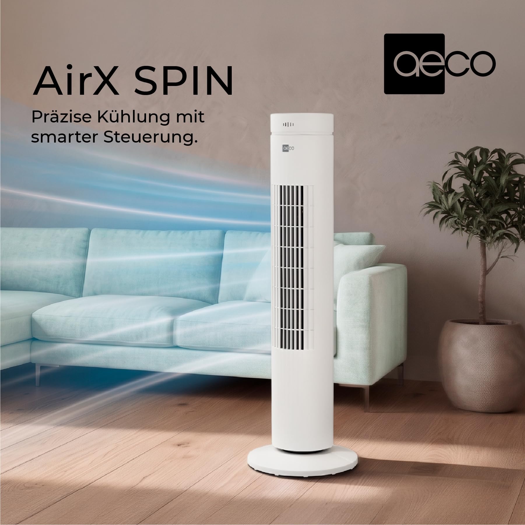 aeco-airx-spin-turmventilator-76-cm-mit-fernbedienung image 2