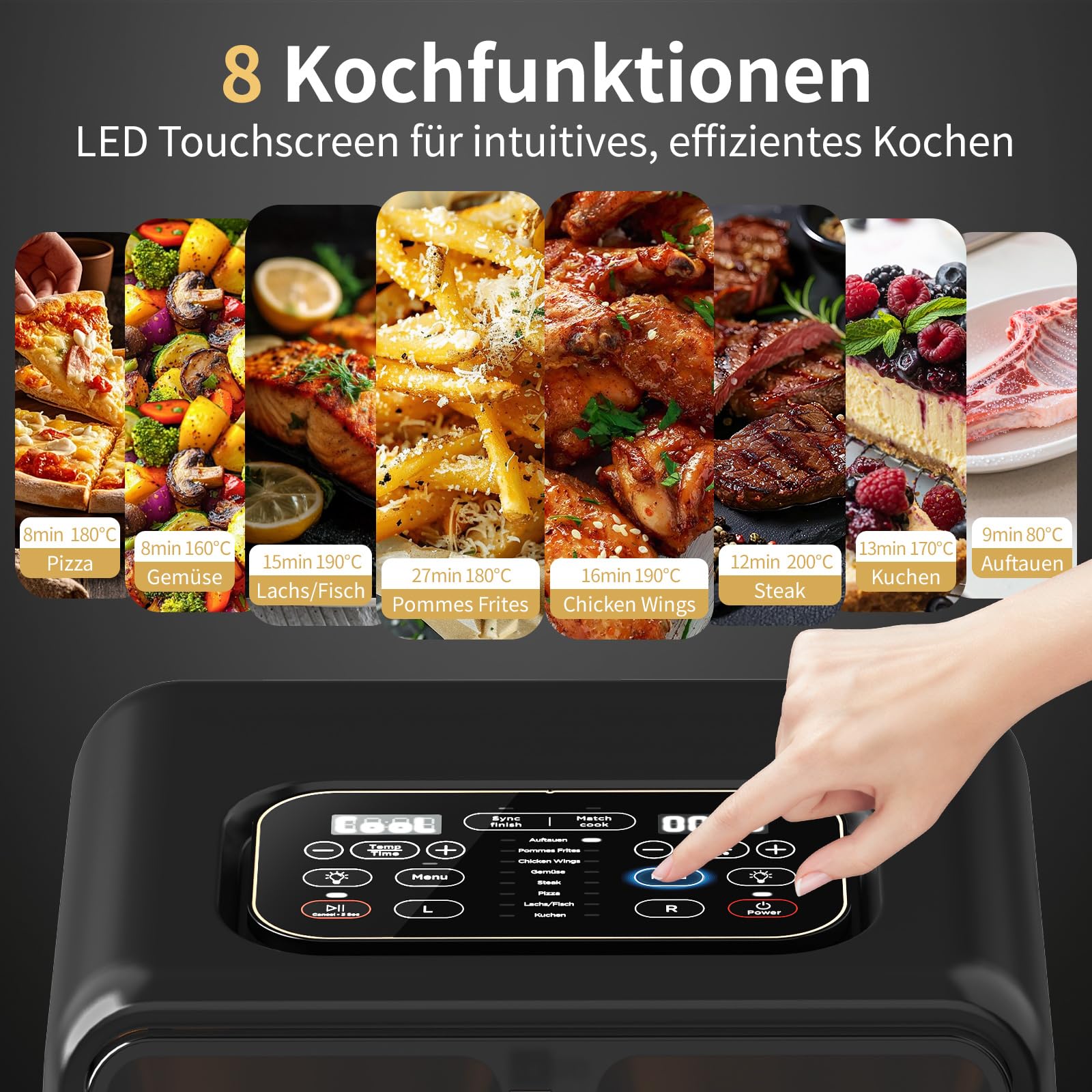 aeco-elite-duo-8l-xl-airfryer-dual-zone-2400w image 3