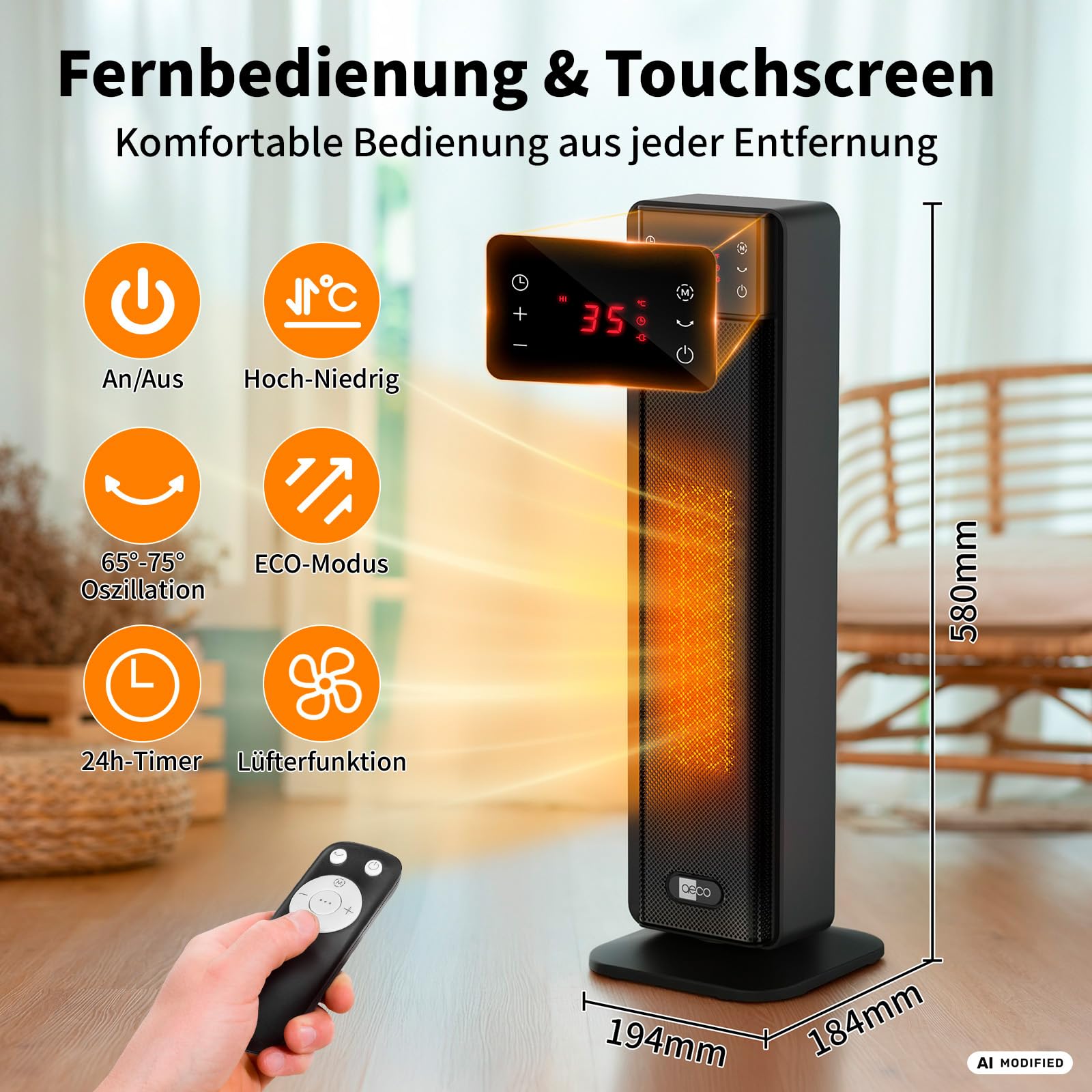 aeco-ecoheat-boost-heizl-fter-2000w-58-cm-mit-fernbedienung image 2