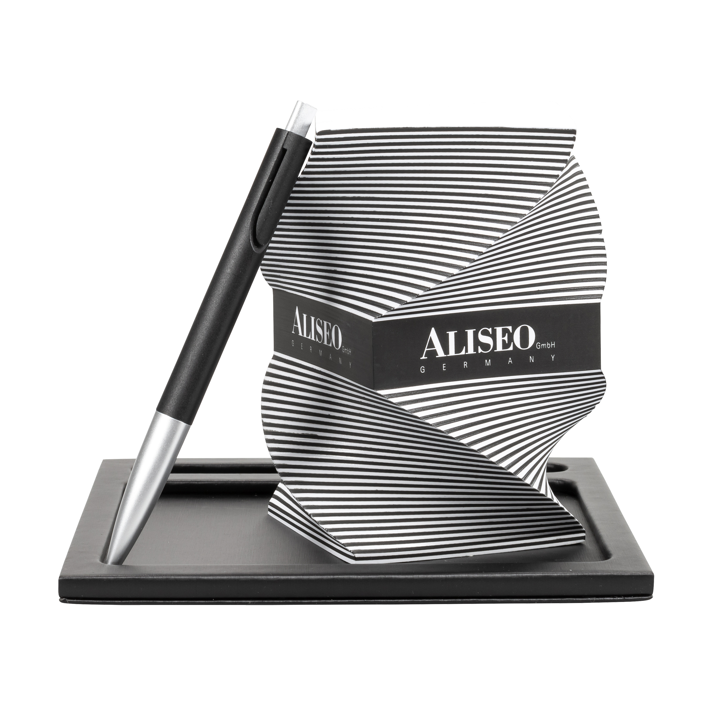 aliseo-londoner-notizblockunterlage-aus-kunstleder-schwarz-taupe image 1