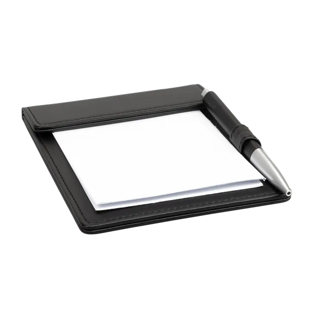 aliseo-londoner-notizhalter-mit-magnet-klemmschiene-und-stifthalter-kunstleder image 1