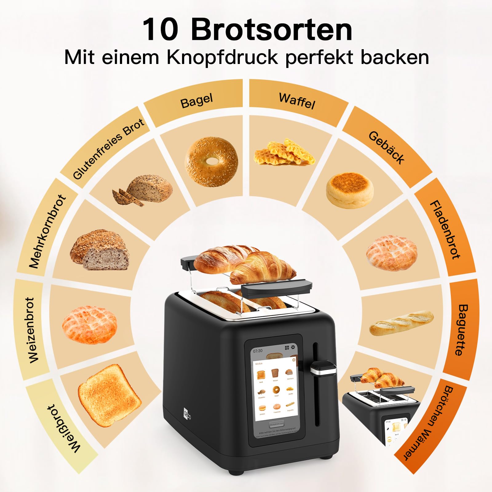aeco-toastlab-elite-toaster-2-scheiben-5-lcd-850w image 4