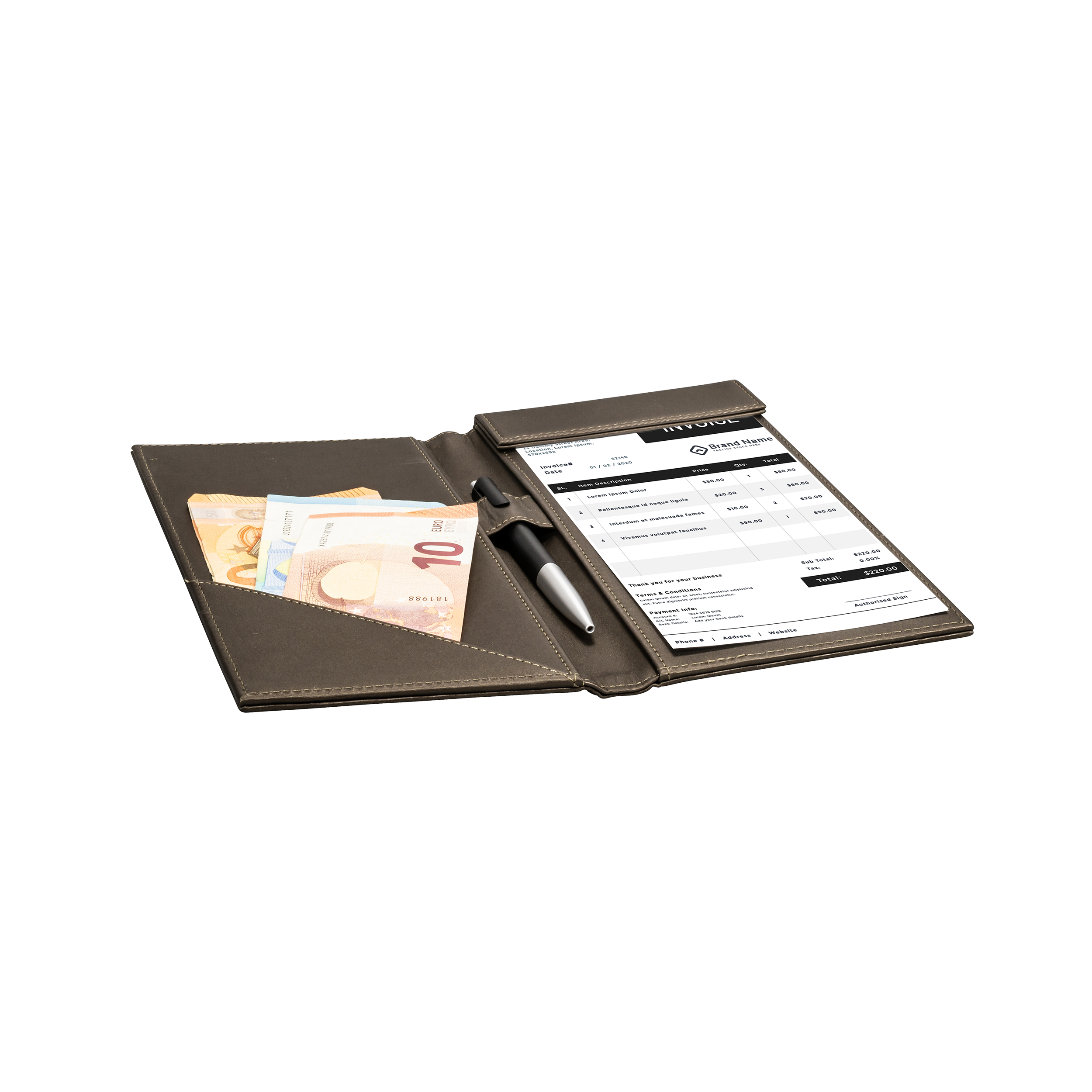 aliseo-londoner-rechnungsmappe-kunstleder-schwarz-taupe image 1
