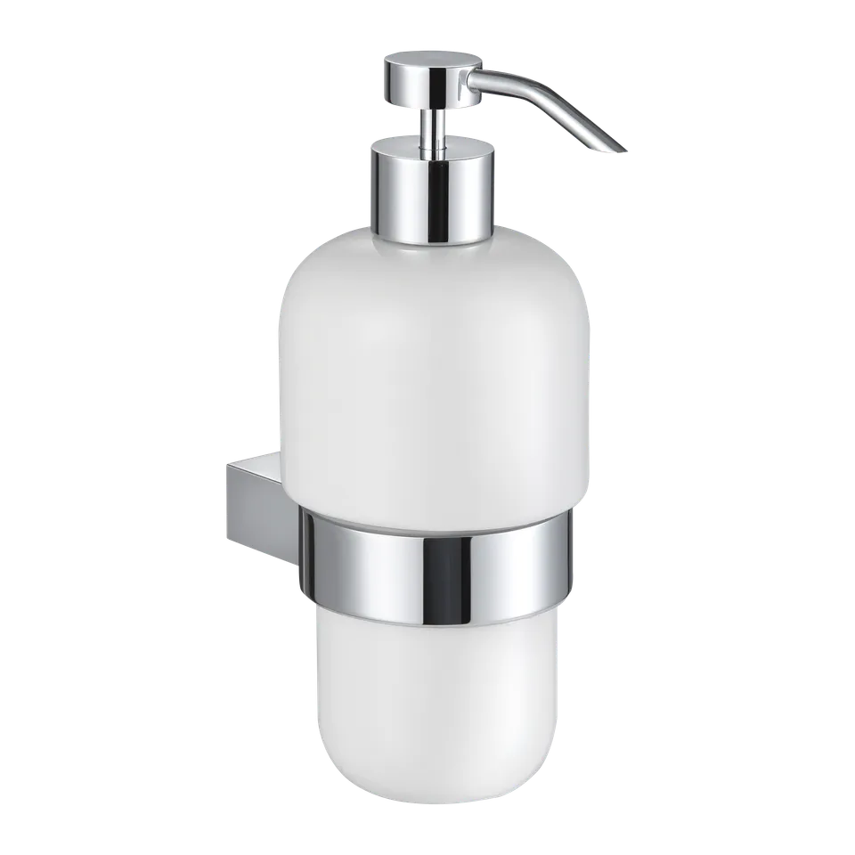 aliseo-architecto-seifenspender-keramik-300-ml-messing-chrom image 1