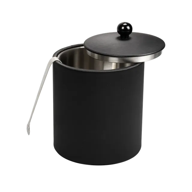 aliseo-londoner-eisw-rfelbeh-lter-1-liter-kunstleder-schwarz-mit-deckel-und-zang image 1