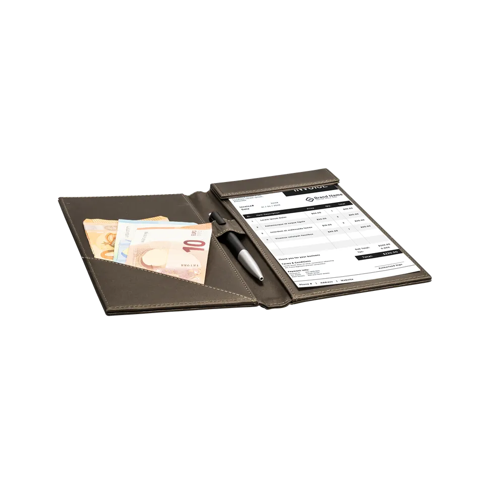aliseo-londoner-rechnungsmappe-kunstleder-schwarz-taupe image 1