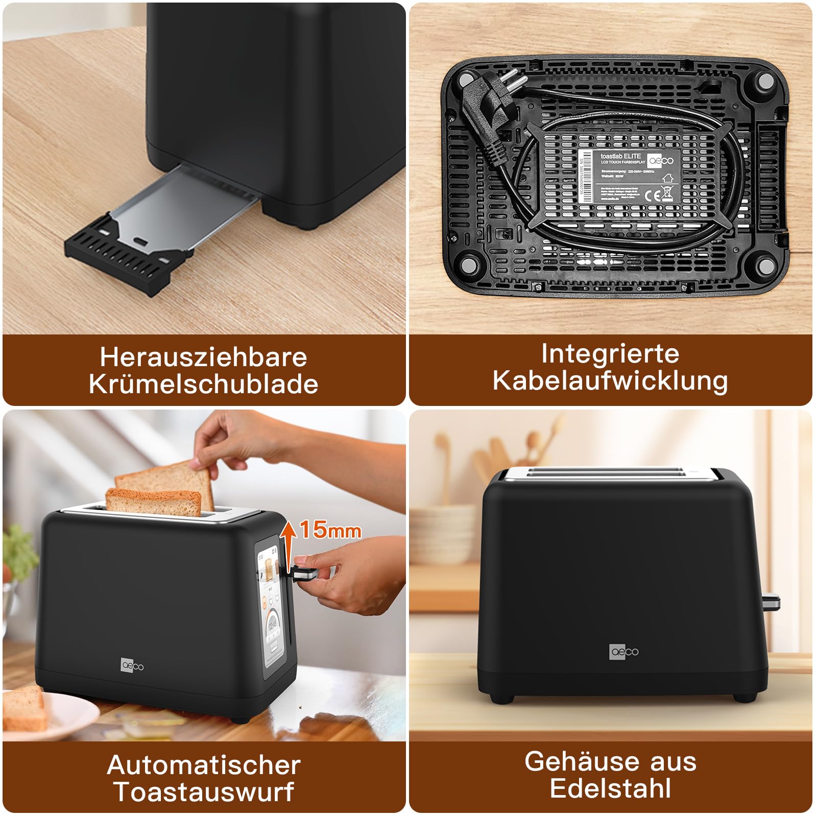 aeco-toastlab-elite-toaster-2-scheiben-5-lcd-850w image 7