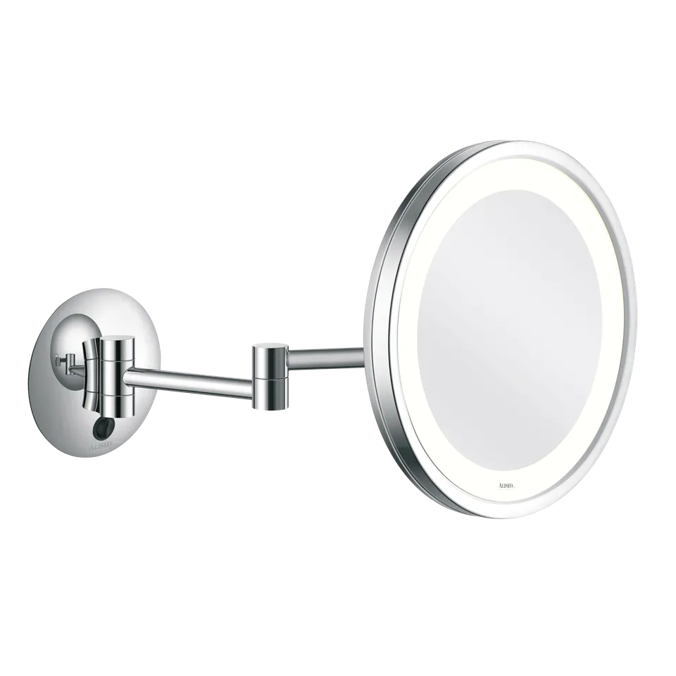 aliseo-led-city-light-beleuchteter-kosmetikspiegel-250-mm-3-fach-chrom-schwarz image 1