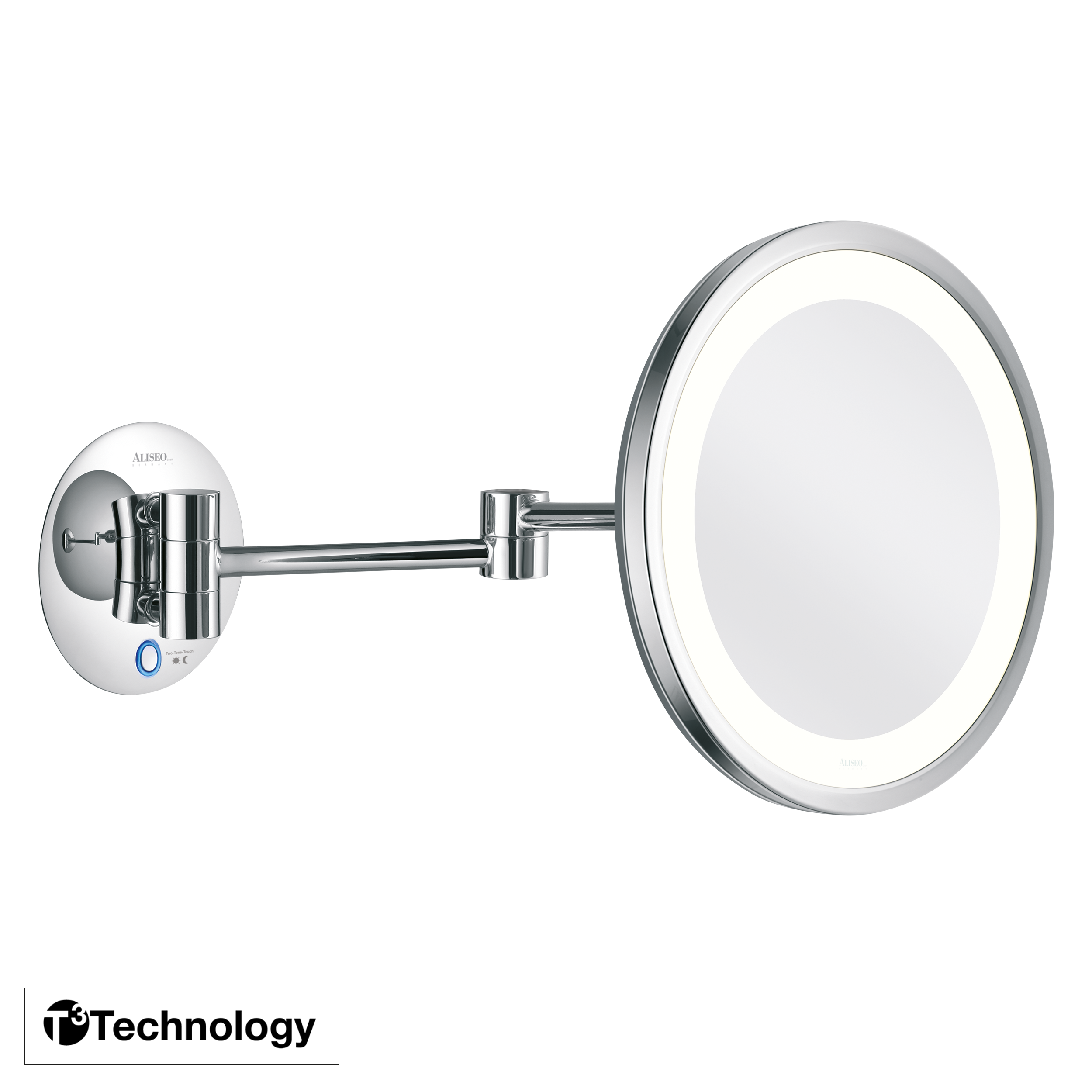 aliseo-led-saturn-kosmetikspiegel-beleuchtet-schwenkarm-3-fach-vergr-erung image 2