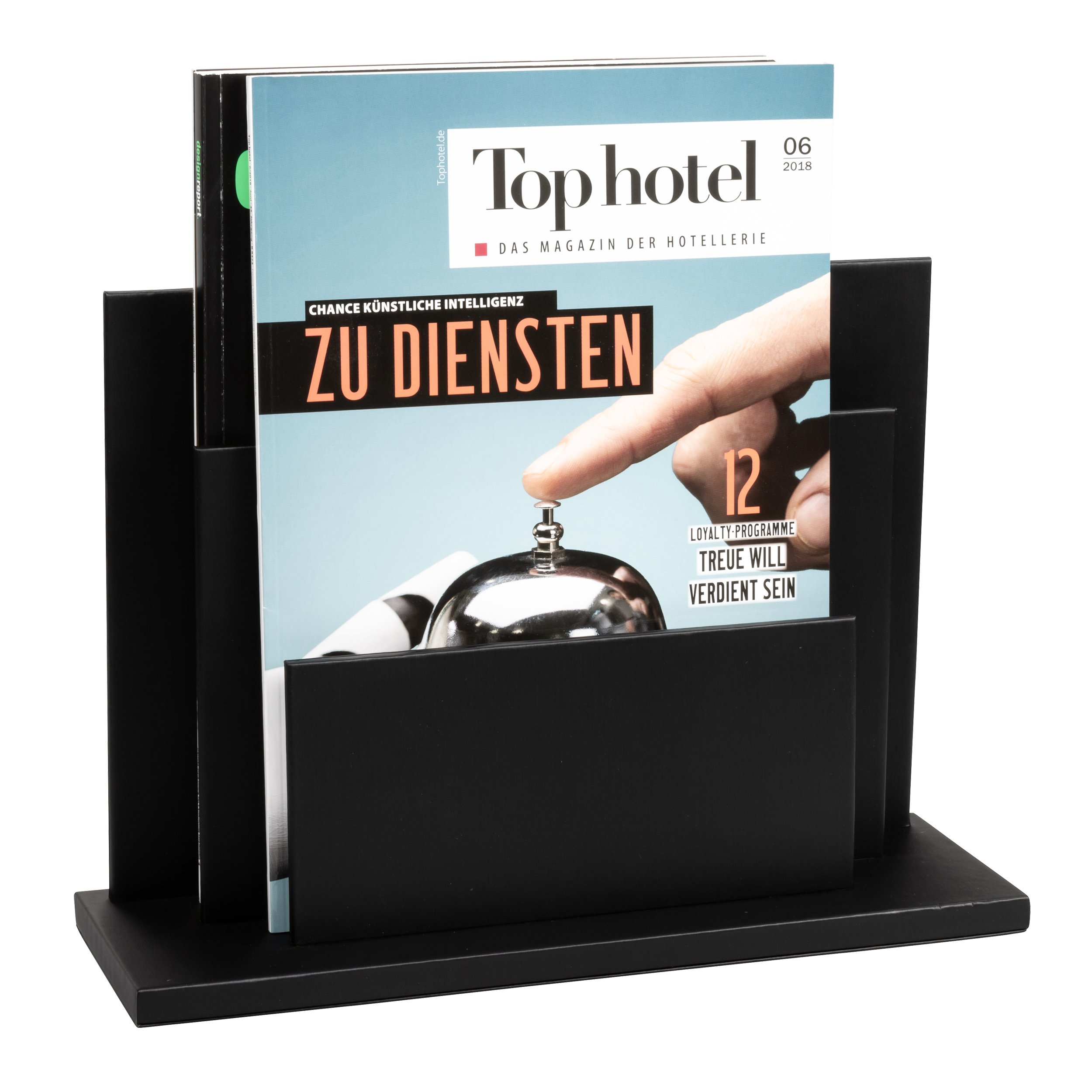 aliseo-londoner-zeitschriftenst-nder-kunstleder-accessoire-schwarz-taupe image 2