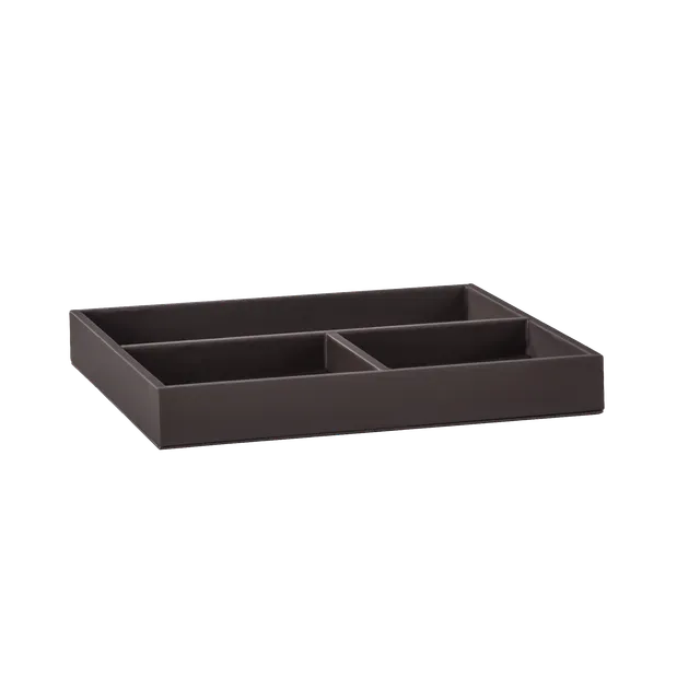 aliseo-londoner-utensilienbox-3-f-cher-kunstleder-schwarz-taupe image 1