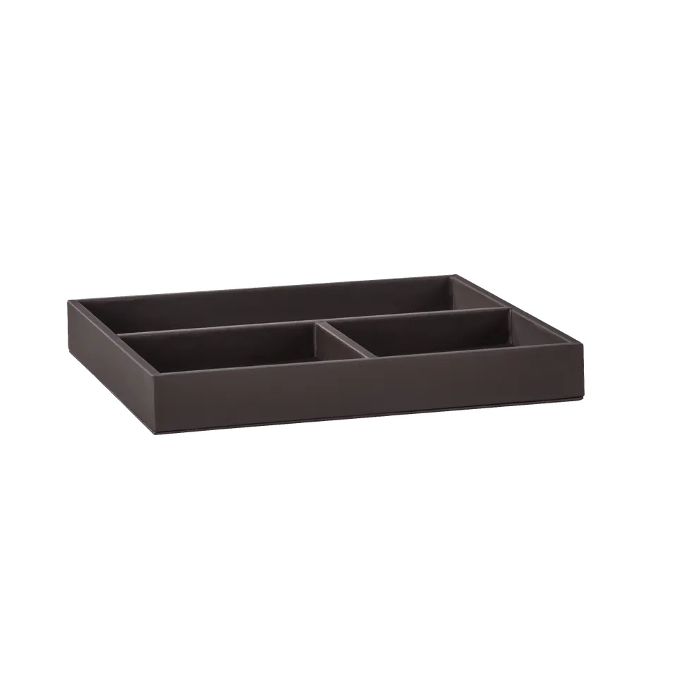 aliseo-londoner-utensilienbox-3-f-cher-kunstleder-schwarz-taupe image 1