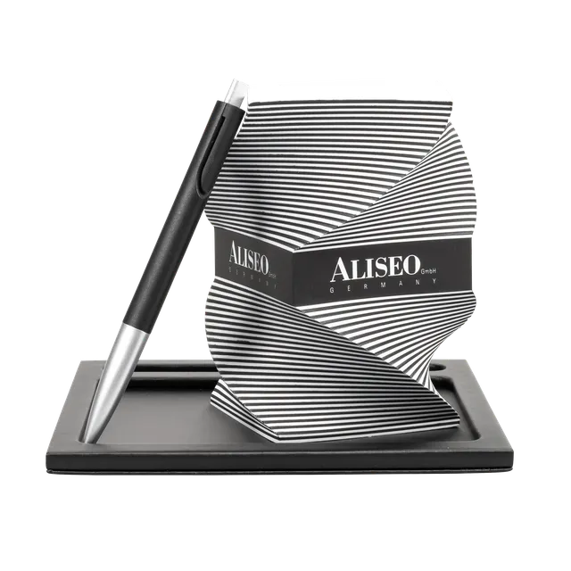 aliseo-londoner-notizblockunterlage-aus-kunstleder-schwarz-taupe image 1