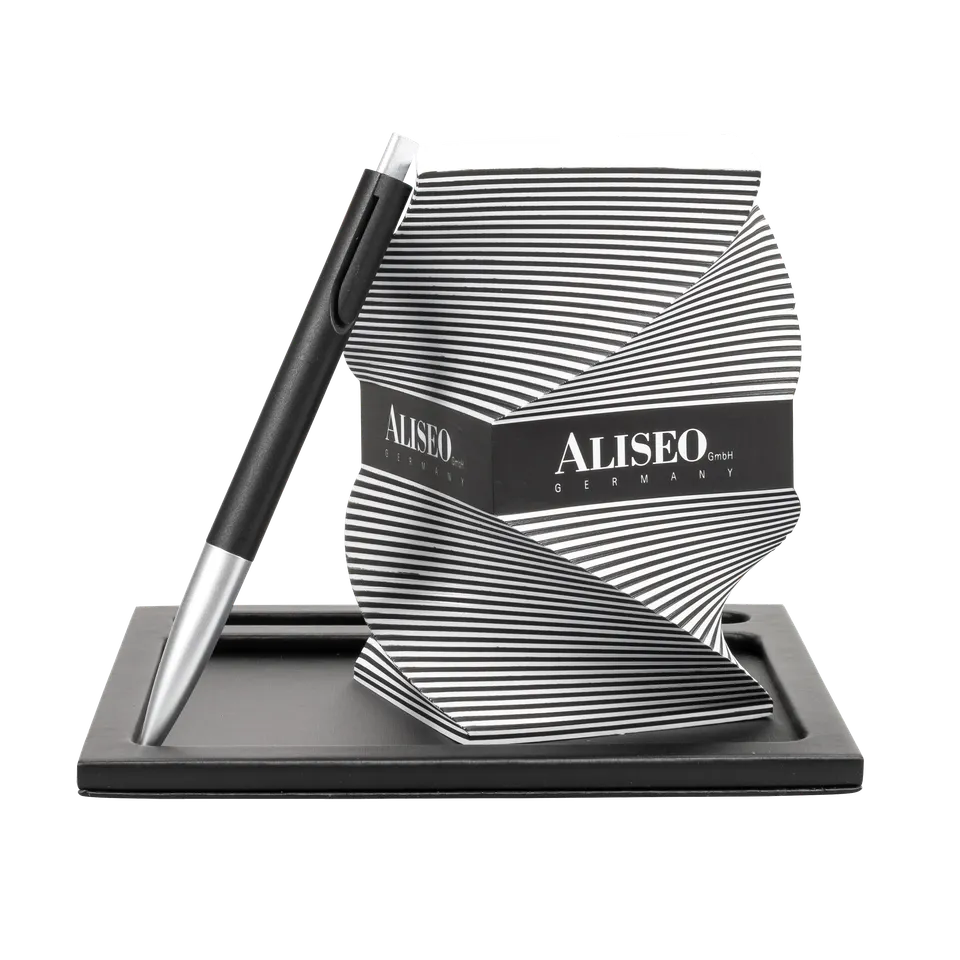 aliseo-londoner-notizblockunterlage-aus-kunstleder-schwarz-taupe image 1