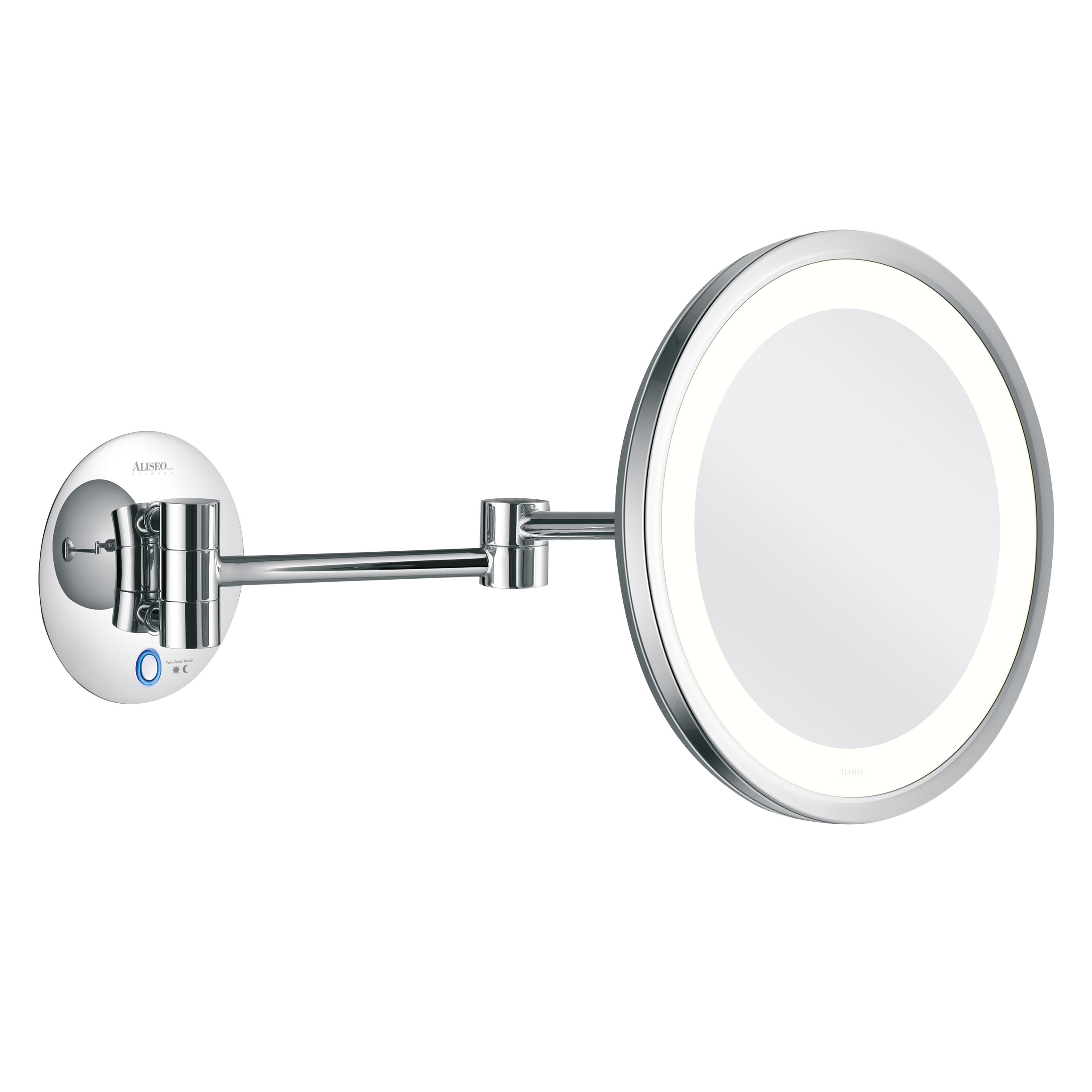 aliseo-led-saturn-kosmetikspiegel-beleuchtet-schwenkarm-3-fach-vergr-erung image 1