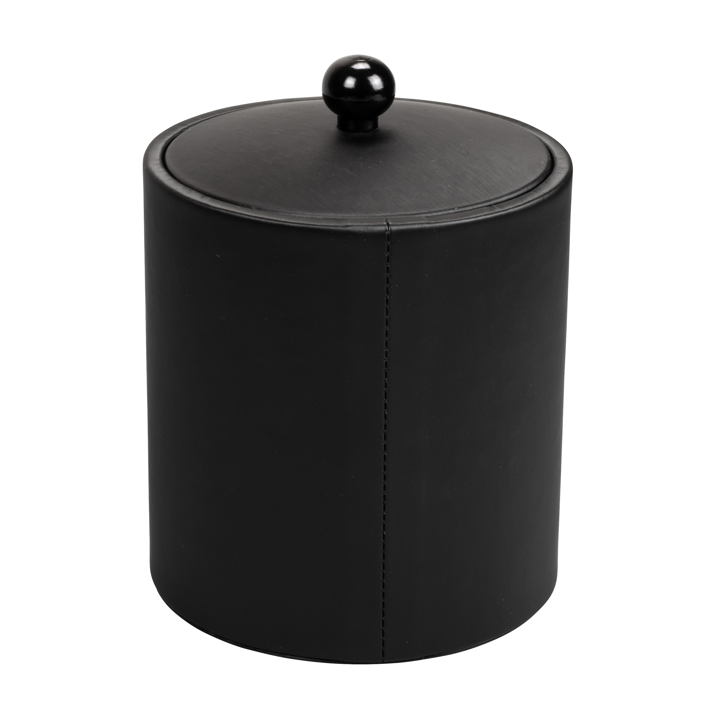 aliseo-londoner-eisw-rfelbeh-lter-1-liter-kunstleder-schwarz-mit-deckel-und-zang image 2