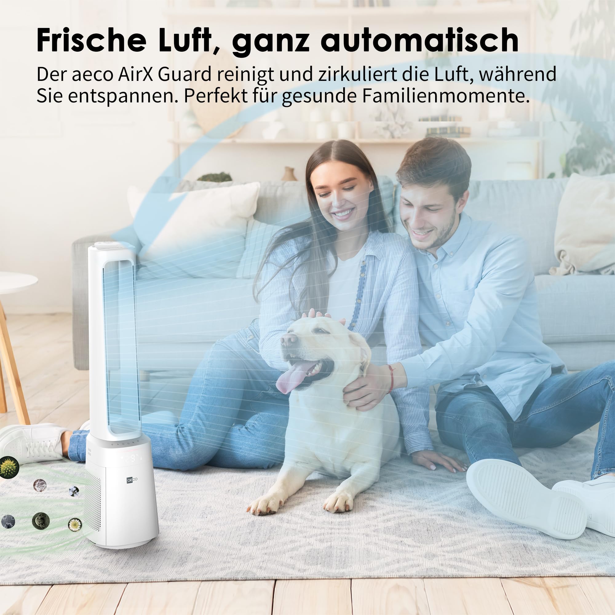 aeco-airx-guard-2in1-turmventilator-mit-hepa-luftreiniger-105-cm image 2