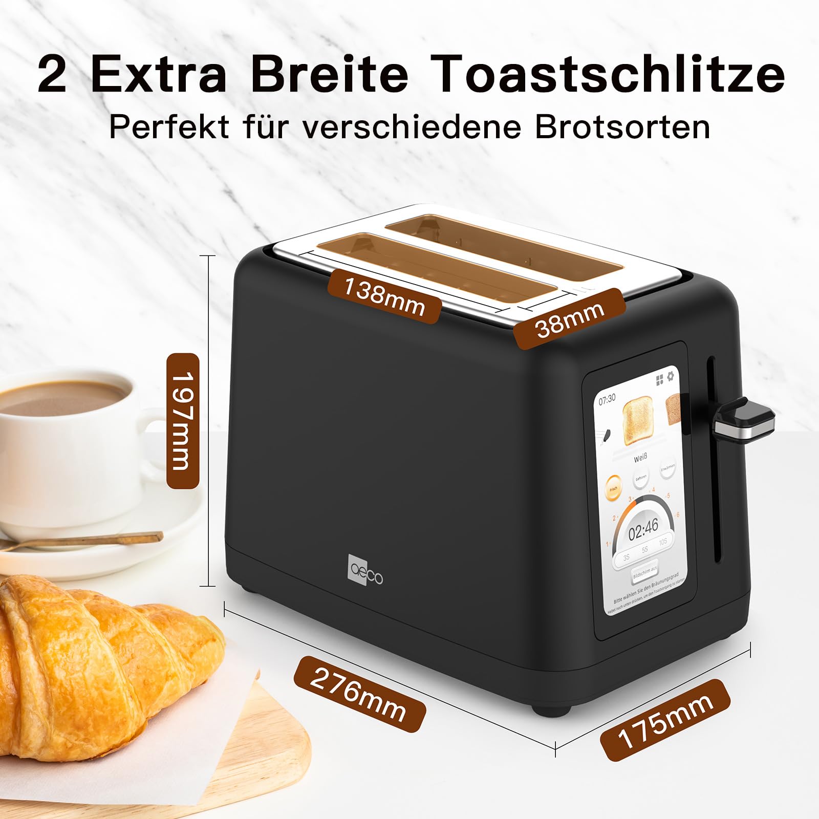 aeco-toastlab-elite-toaster-2-scheiben-5-lcd-850w image 6